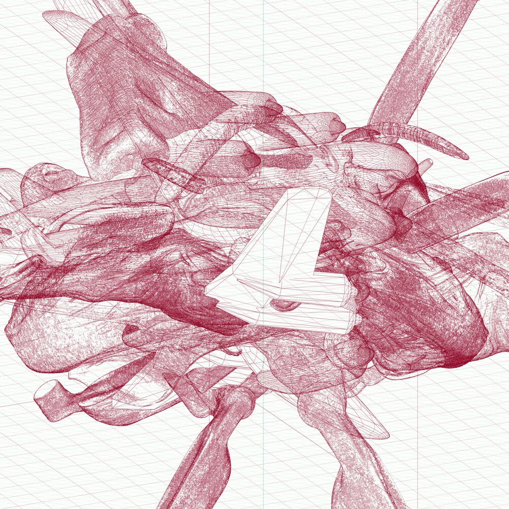 Red Wireframe Aircraft Design