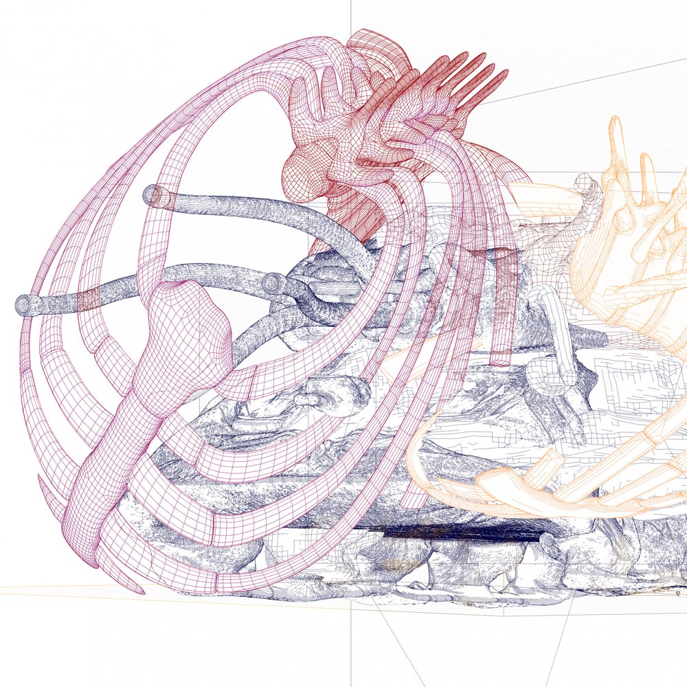 Abstract Wireframe Hands
