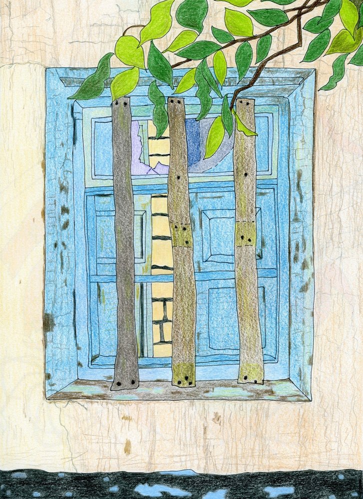 Rustic Blue Window