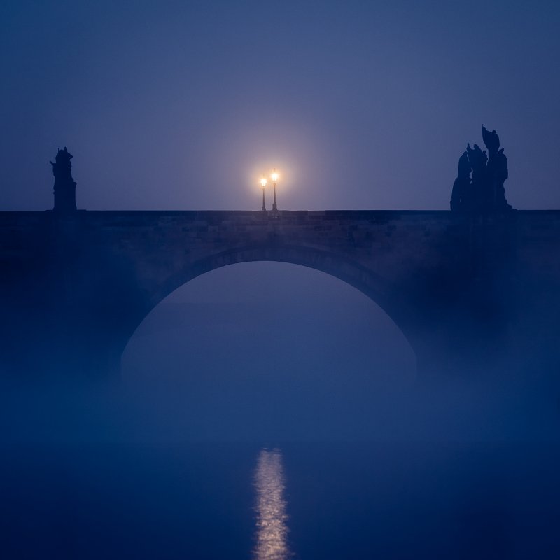 Mysterious Blue Night Bridge