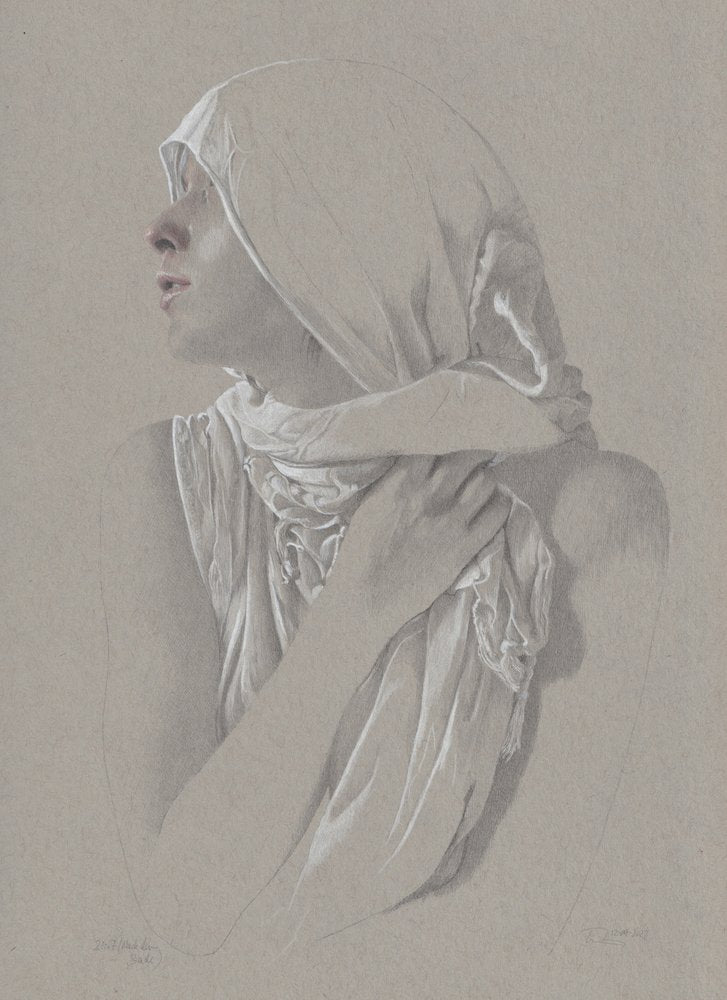 Pensive Woman in White