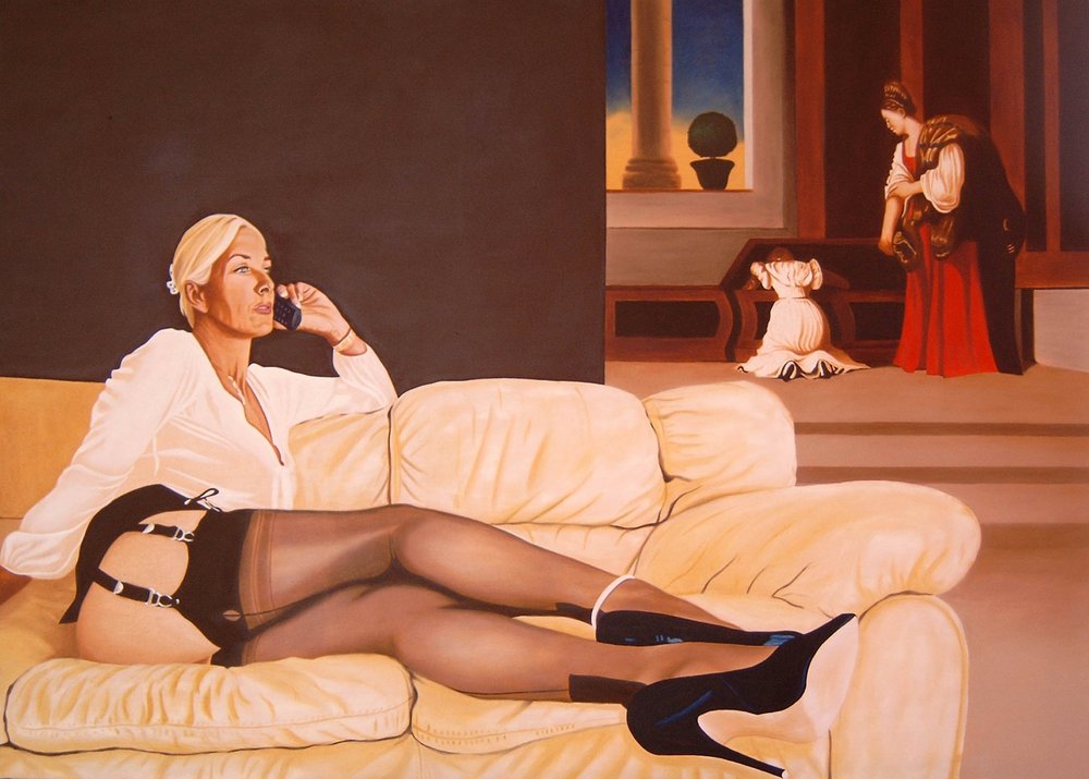 Lounging Woman Classical Scene