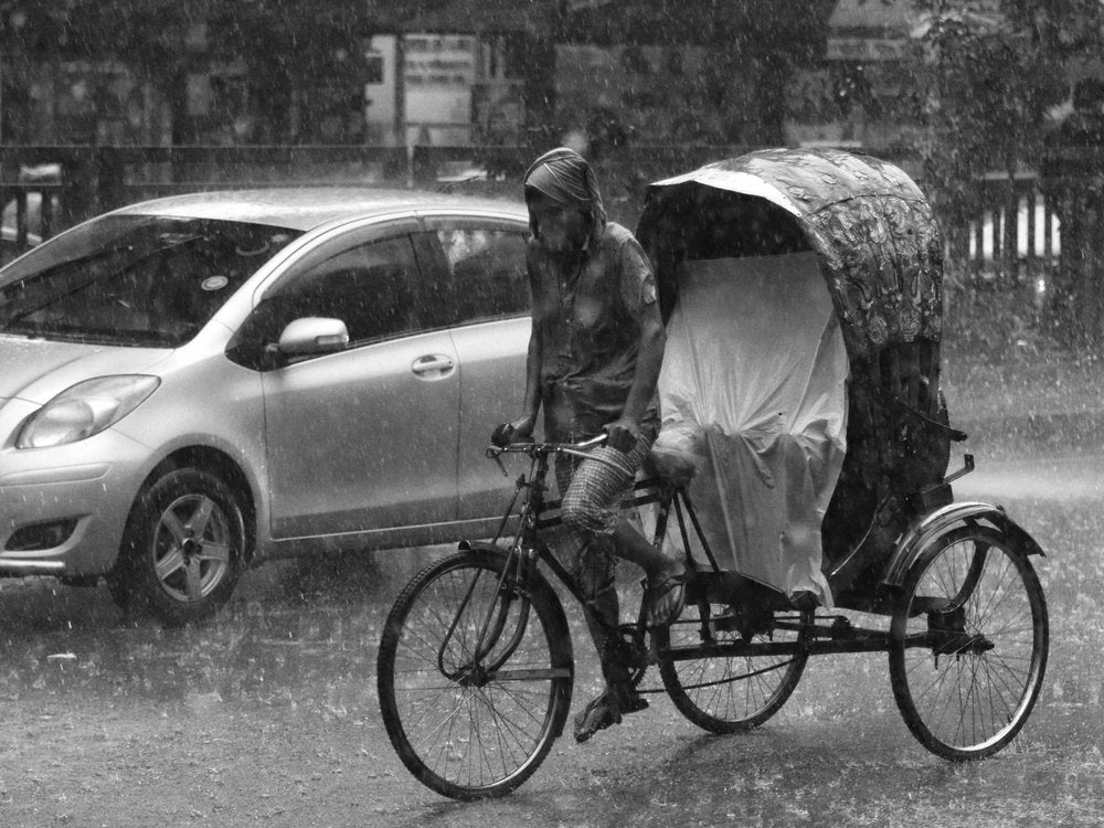 Rickshaw In The Rain