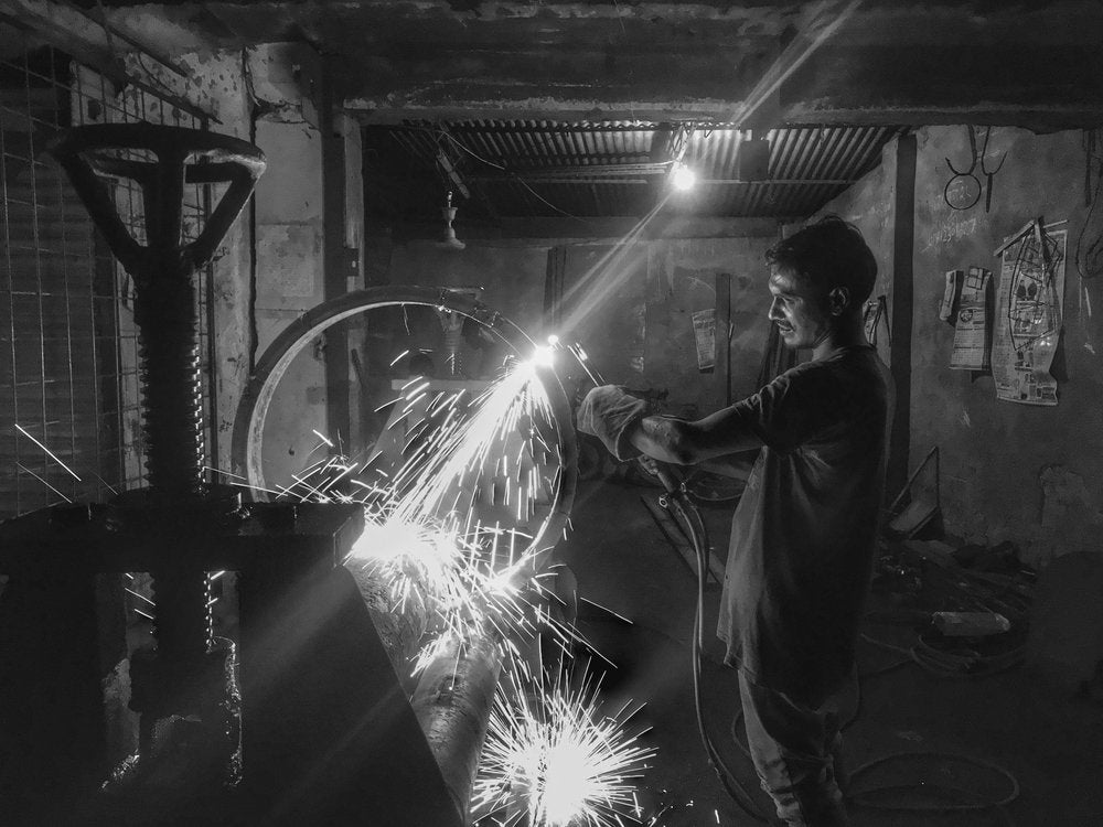 Industrial Welder Sparks