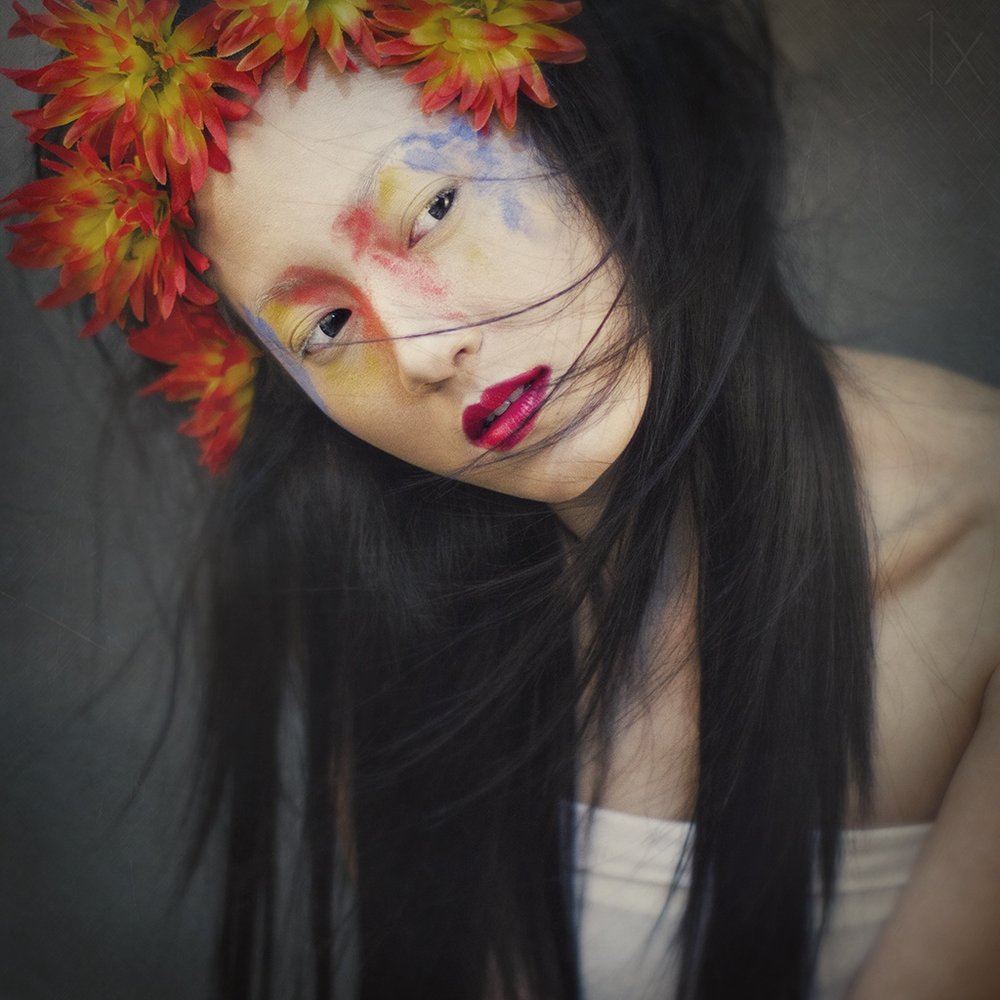 Vibrant Floral Portrait