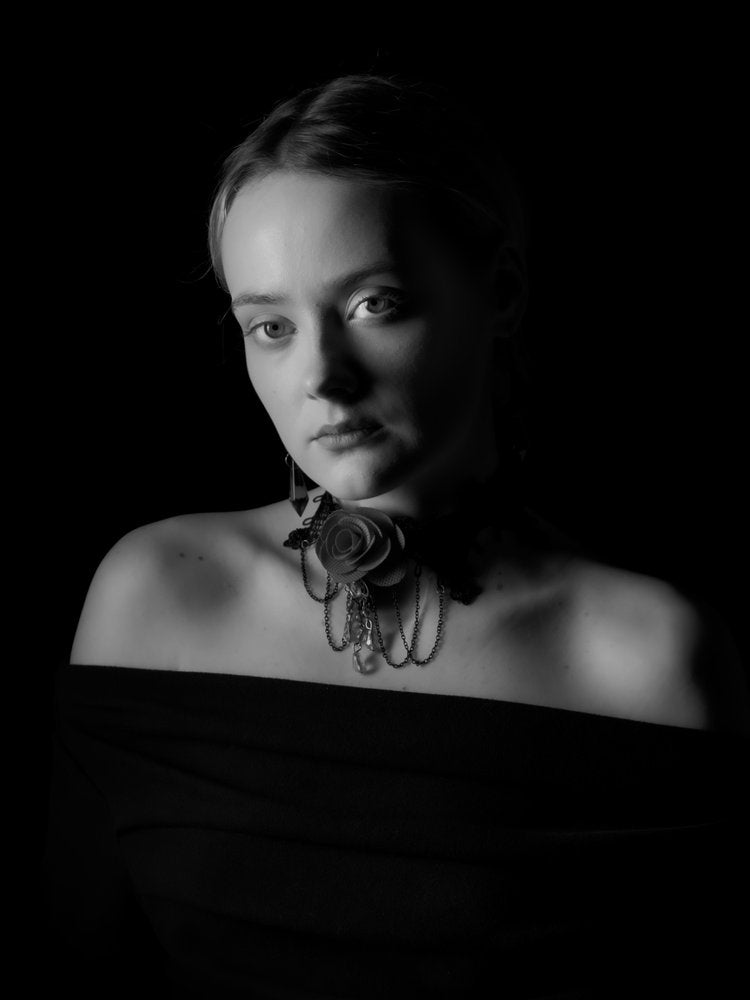 Elegant Rose Choker Portrait