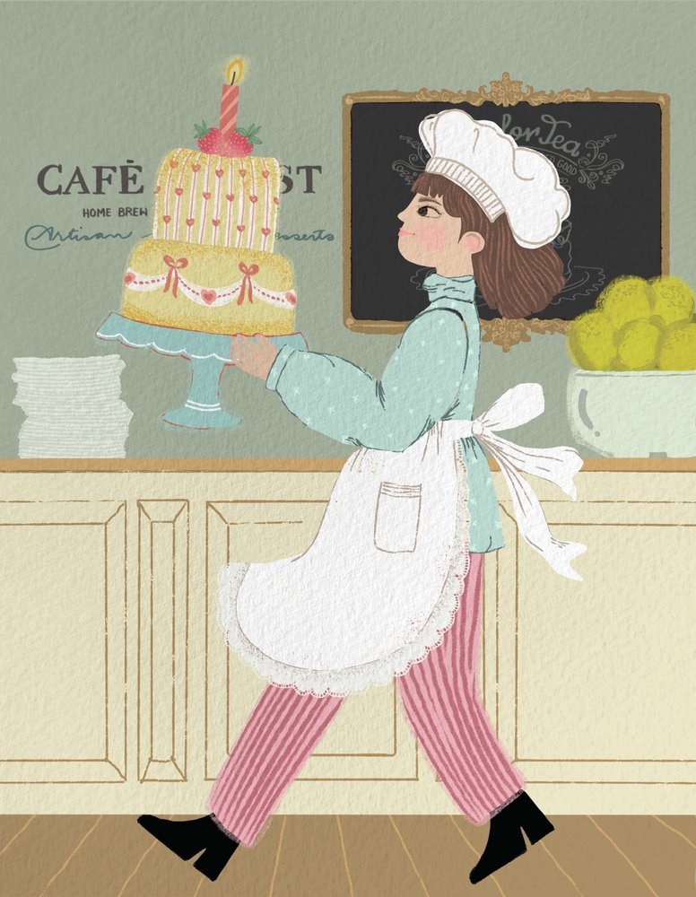 Charming Baker with Cake