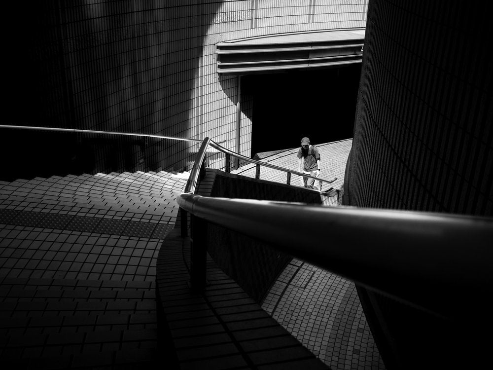 Figure on Urban Stairs