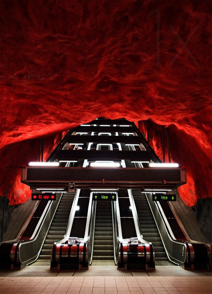 Dramatic Red Subway