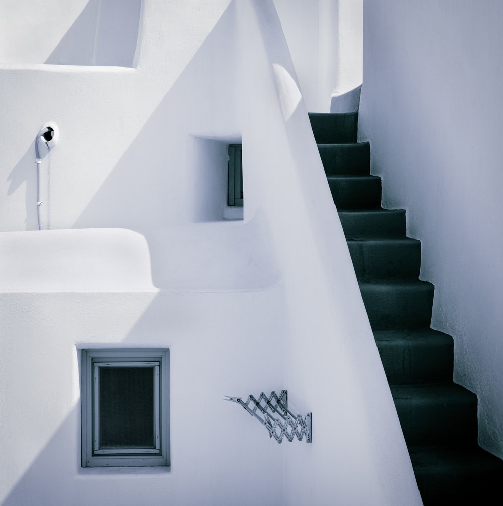 White Geometric Stairs