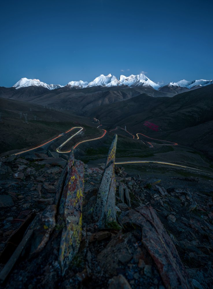 Winding Mountain Road Lights