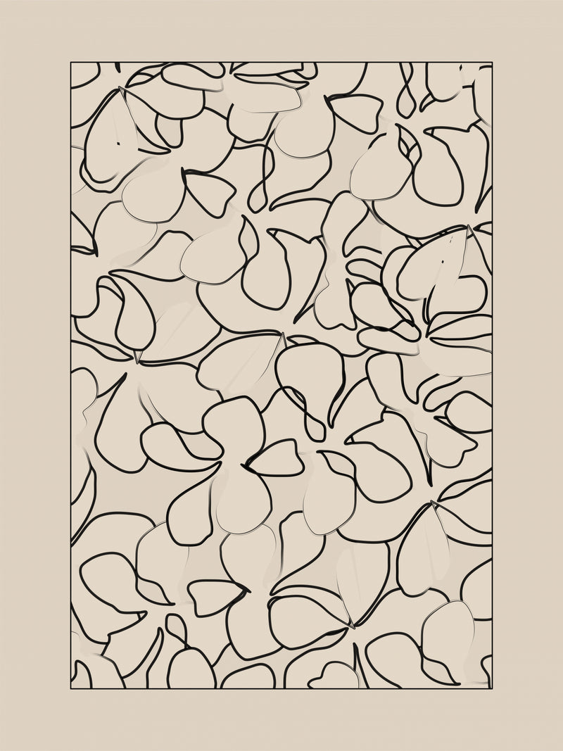 Motif sans couture de fleurs esquissées