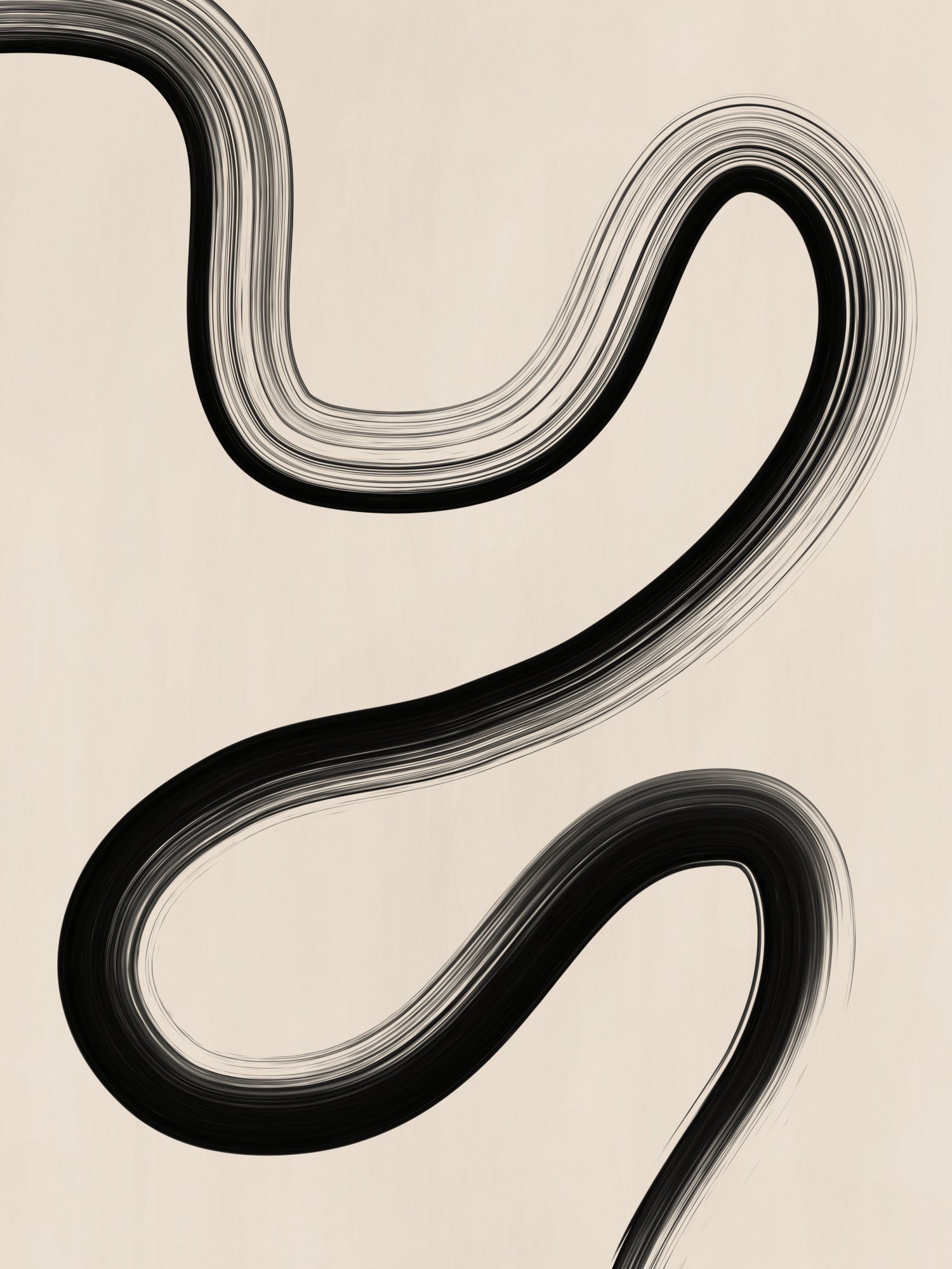 Schwarze Pinselstrichkunst