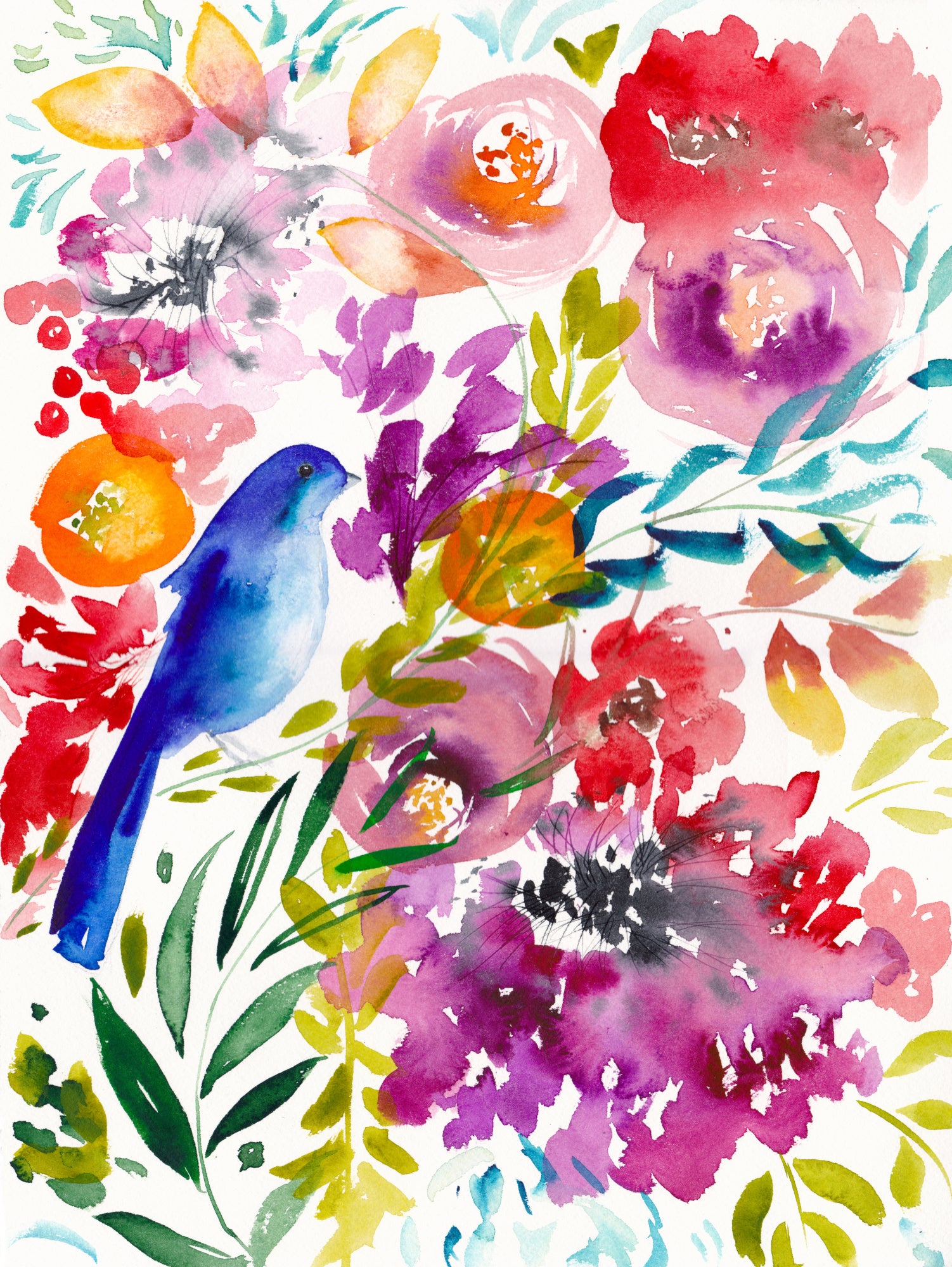 Bluebird In the Blooms