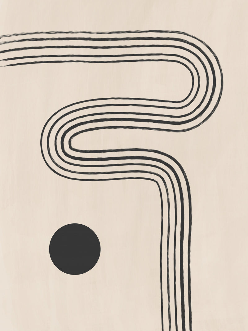 Lignes courbes noires et un cercle
