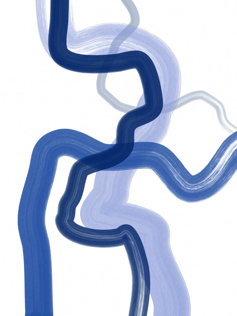 Coups de pinceau bleus fluides