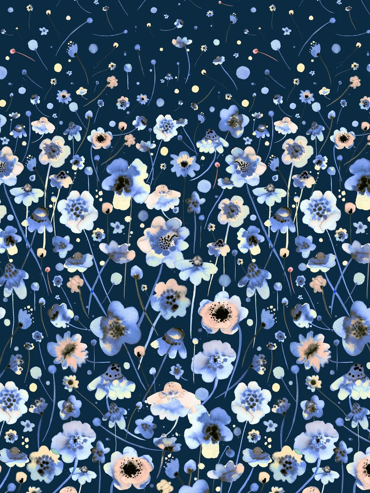 Ink Soft Flowers Navy Degrade