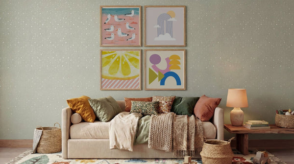 Kids Inspired Art Style Modern Four Grid Gallery Wall