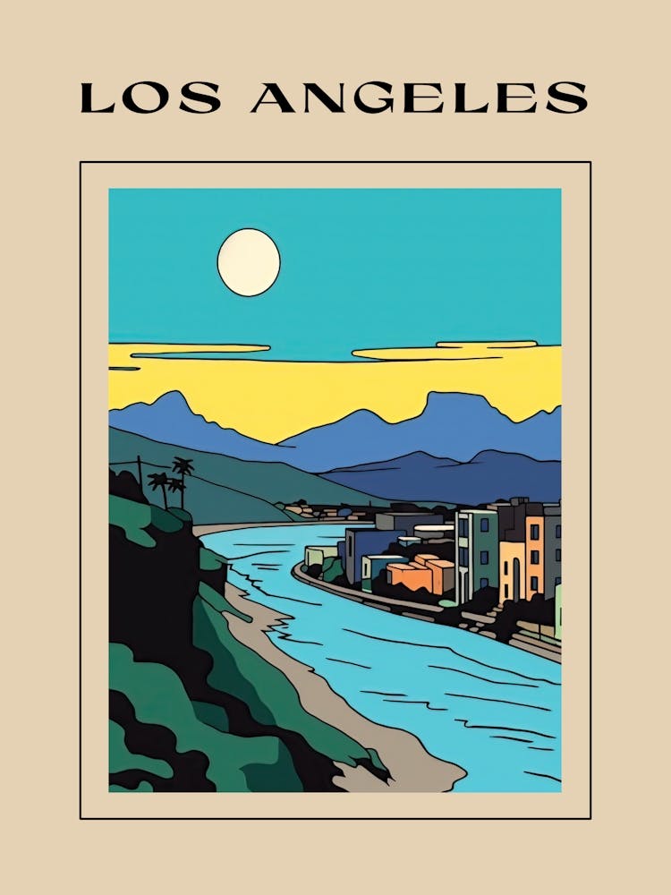 Minimal Design Style Of Los Angeles, Usa 3 Poster