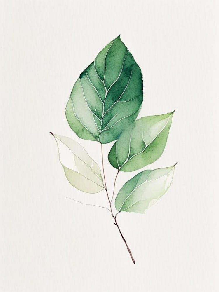 Salal Leaf Minimalist Watercolour 1