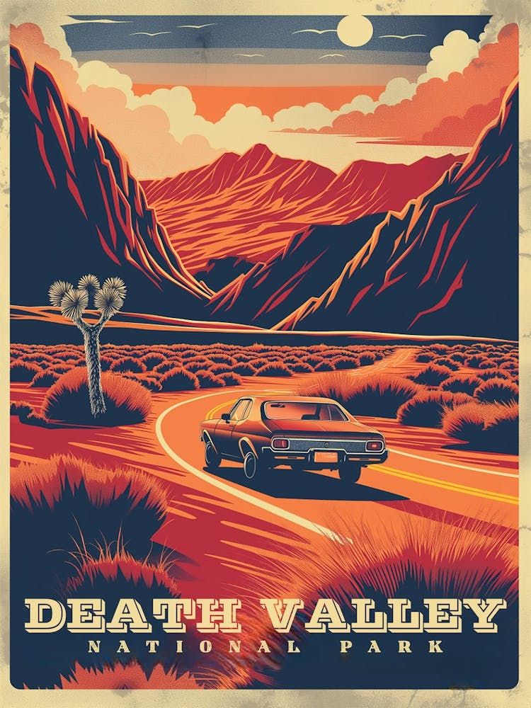 Death Valley National Park Vintage Travel Poste r