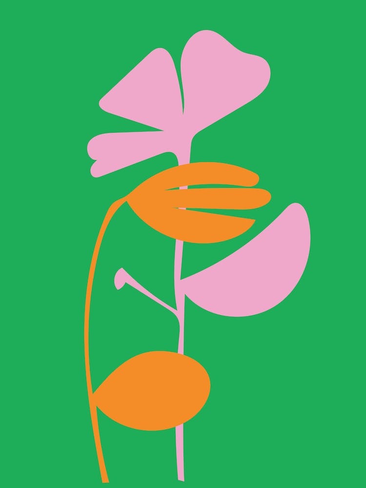 Vibrant Flowers On Green Background