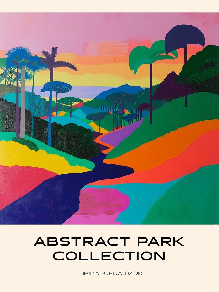 Abstract Park Collection Poster Ibirapuera Park Sao Paulo 3