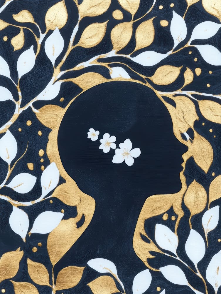 Portrait Of A Woman With Flowers 36