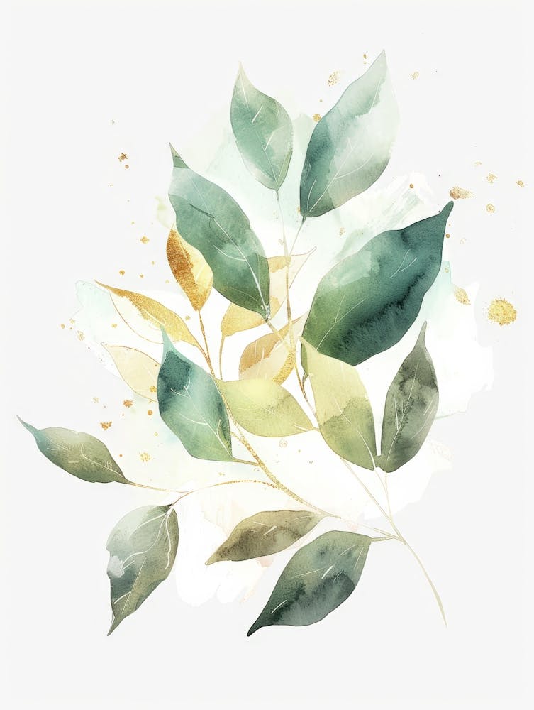 Watercolor Leaves 12