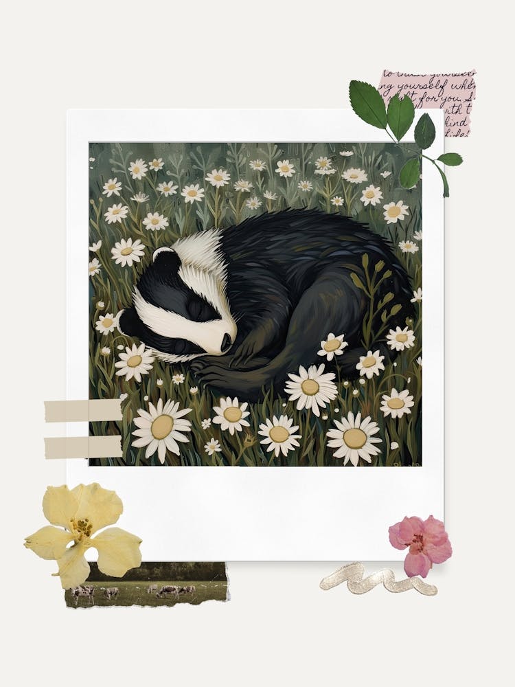 Scrapbook Baby Badger Fairycore Painting 3