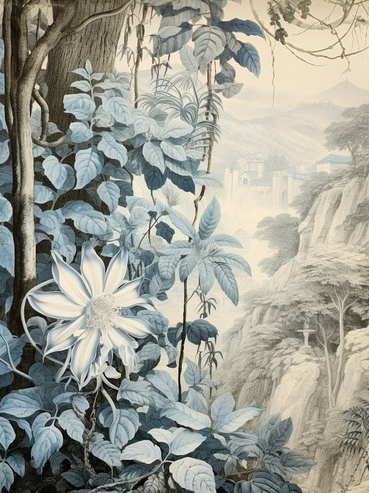 Vintage Jungle Botanical Illustration Passion Flower 2