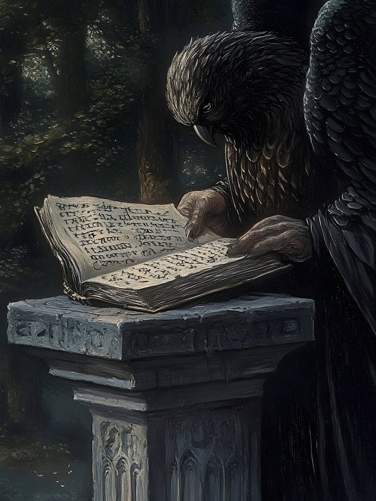 Eagle Reading A Book