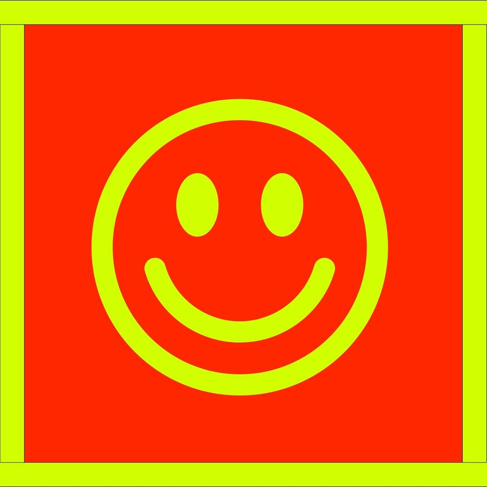 Smiley Face Orange And Neon