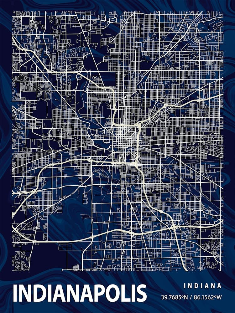 Indianapolis Crocus Marble Map