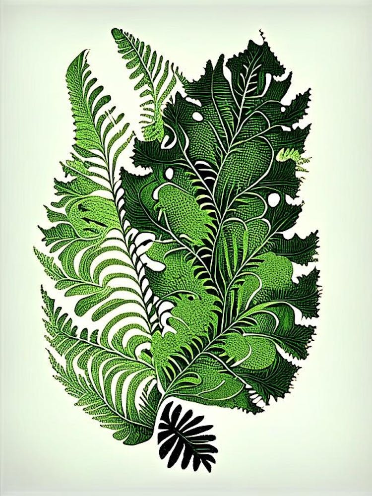 Christmas Fern Wildflower Vintage Botanical 2