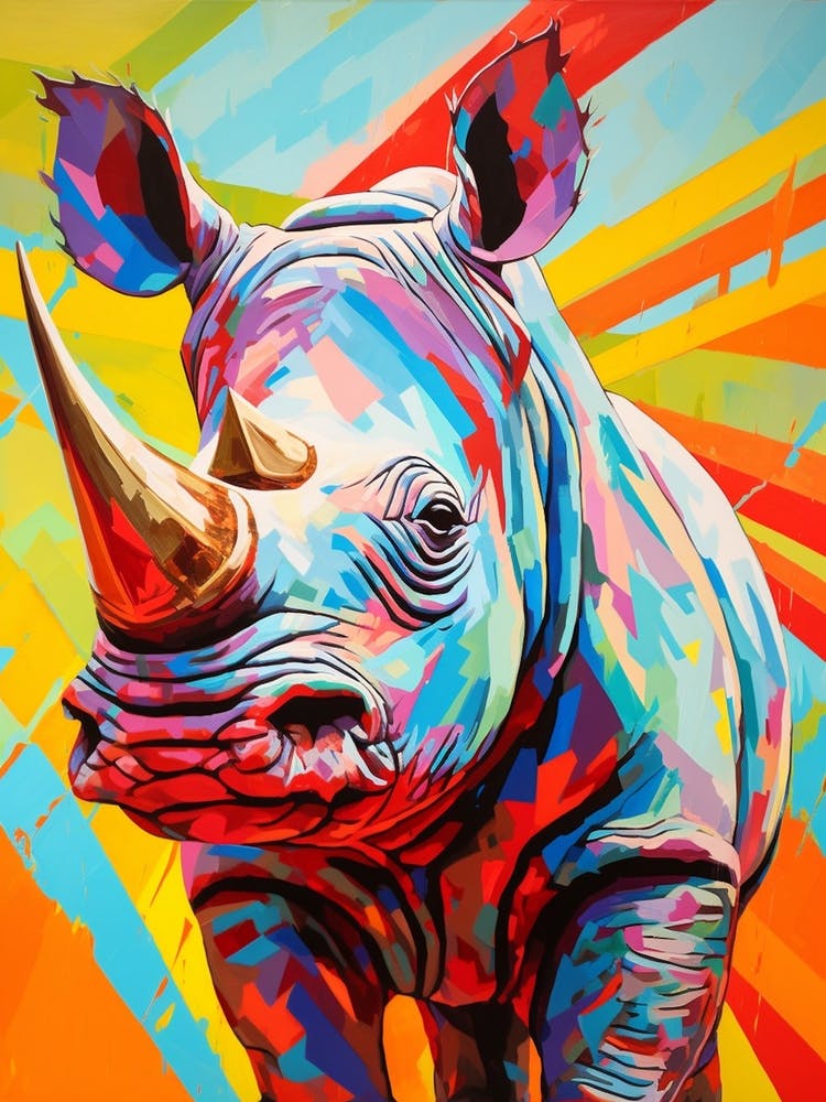 Rhino In The Wild Colour Burst 3