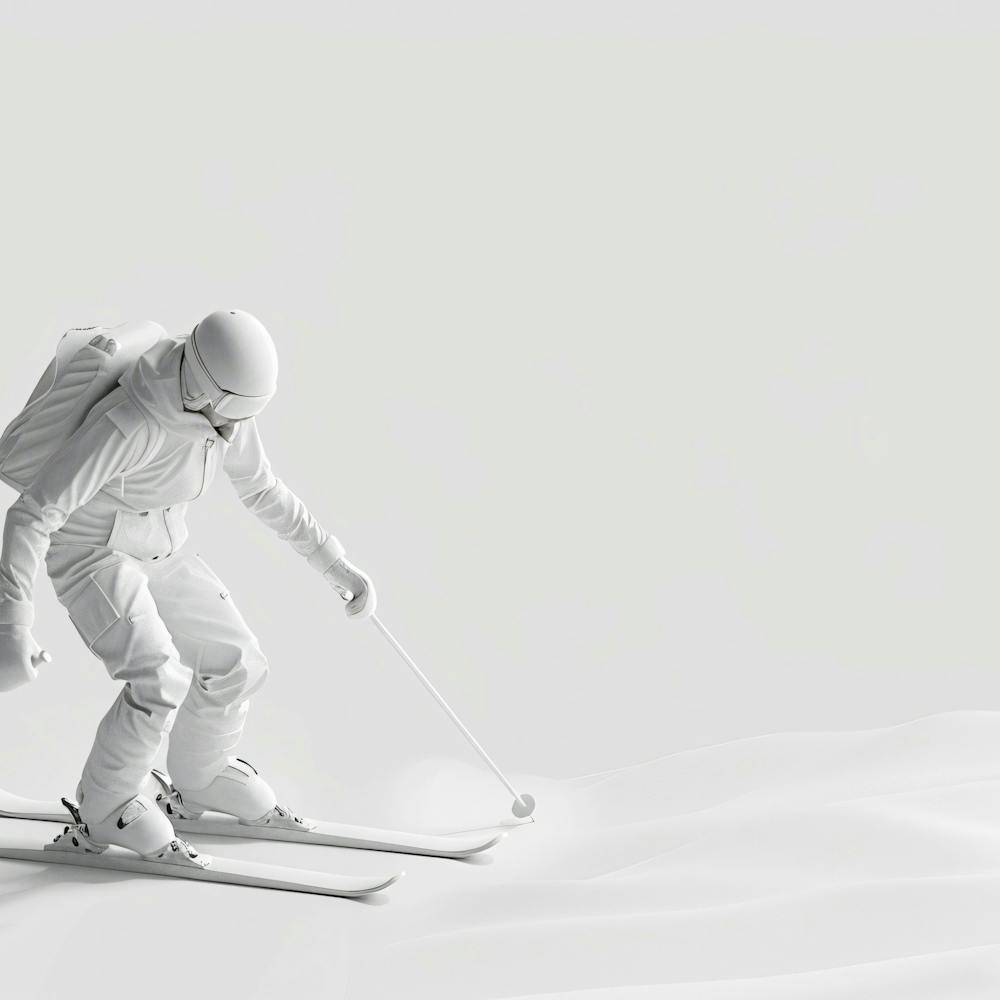 Skier In White