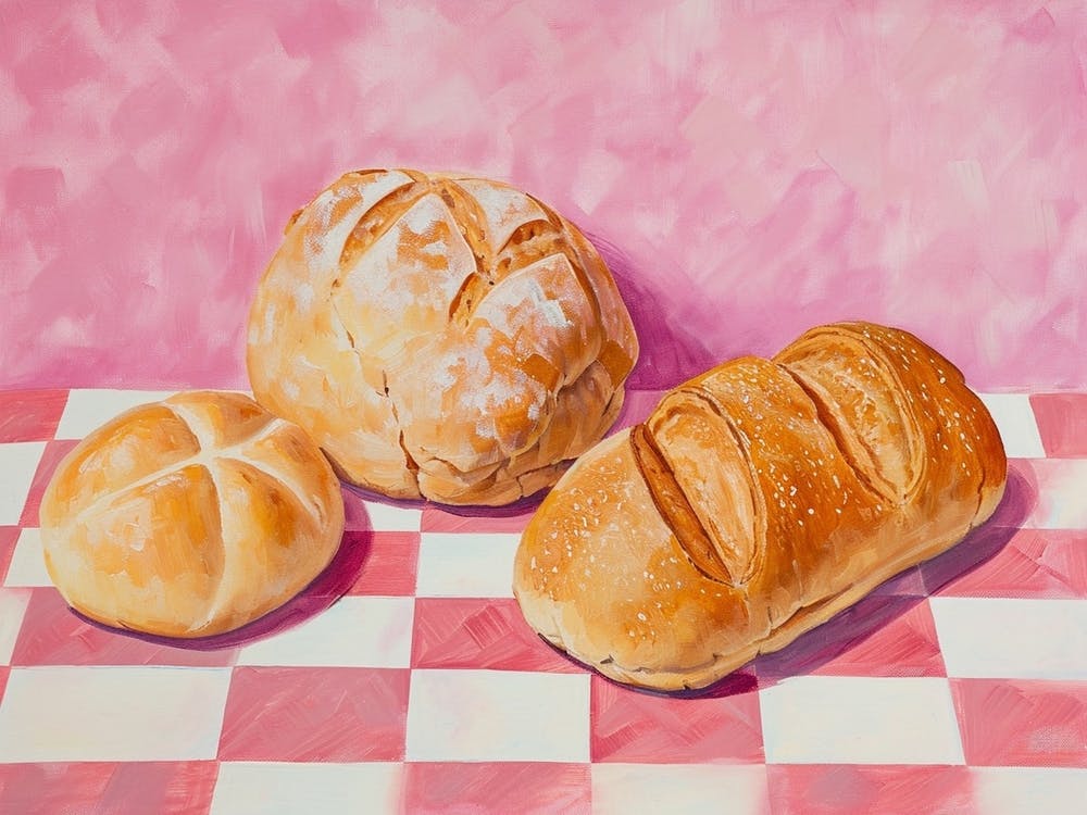 Bread Pink Checkerboard 1
