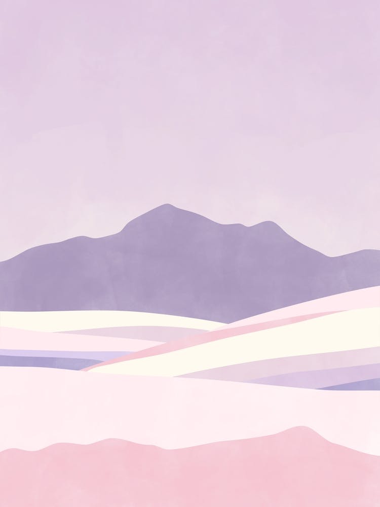 Pastel Lilac and Pink Landscape