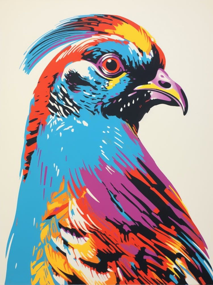Andy Warhol Style Bird Pheasant 3