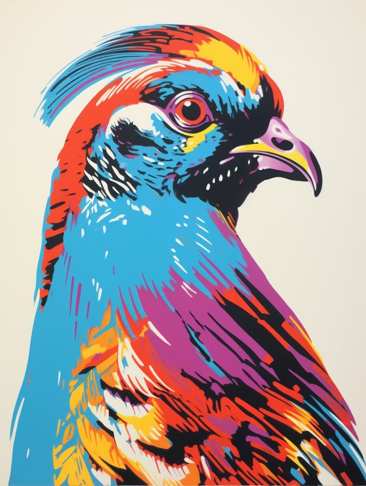 Andy Warhol Style Bird Pheasant 3