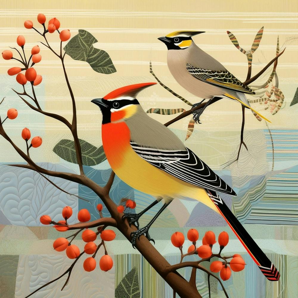 Oiseau dans la nature Jaseur d'Amérique 3