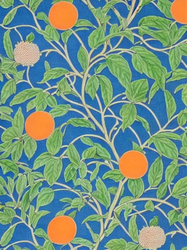 Orange 3 tree Vintage Botanical