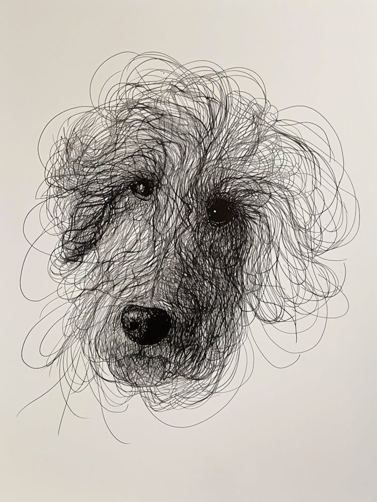 Dog Doodle Line Sketch