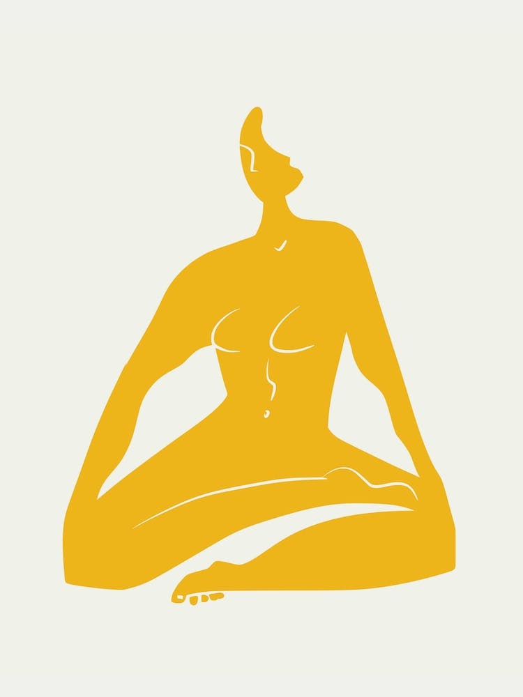 Meditating Nude In Yellow