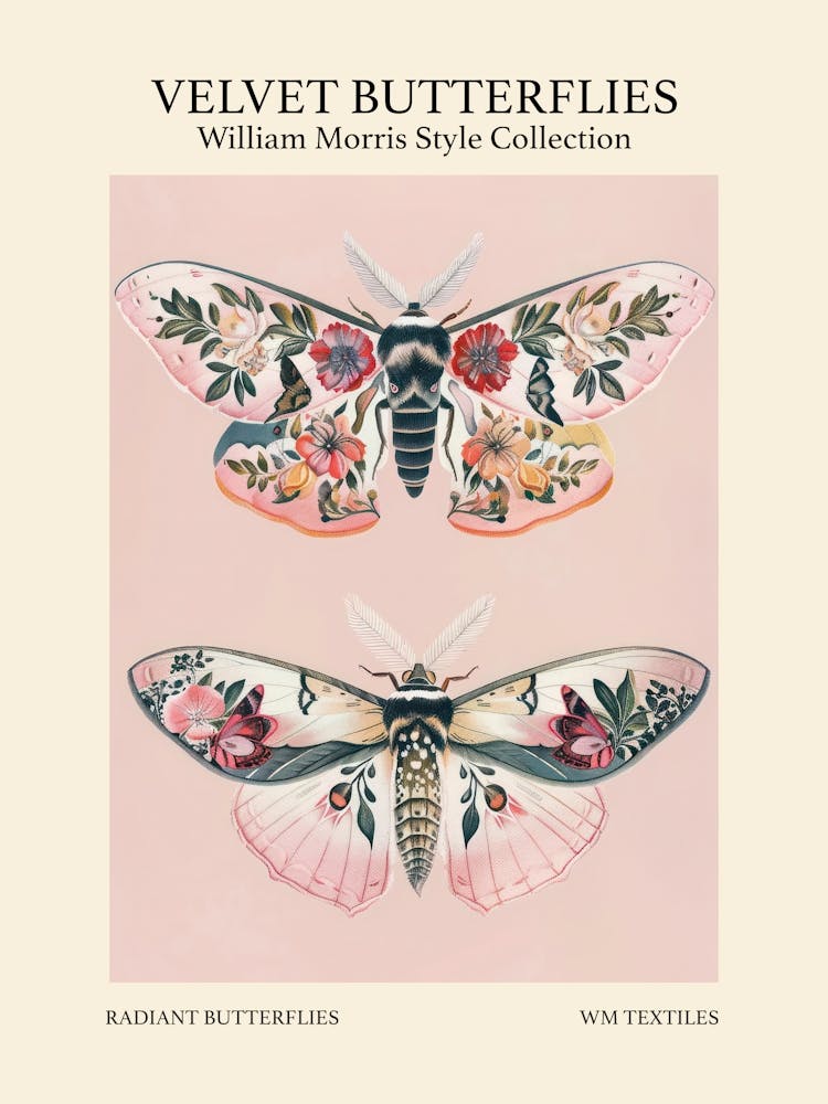 Velvet Butterflies Collection Radiant Butterflies William Morris Style 5