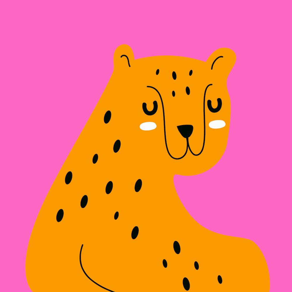Simple cheerful leopard