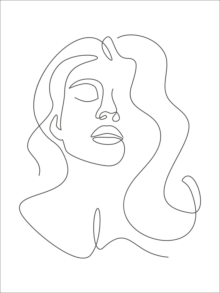 Continuous Line Drawing Of A Woman'S Face