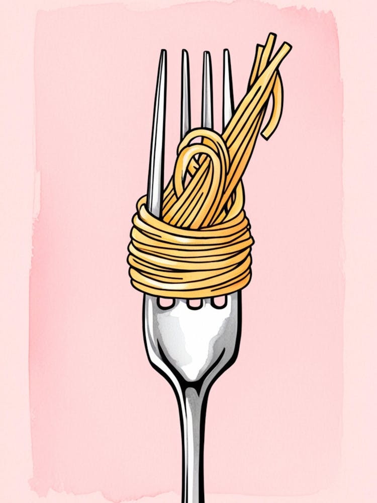 Gabel mit Spaghetti