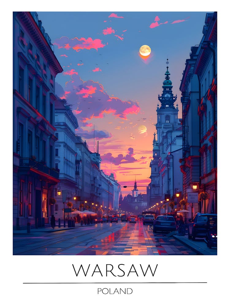 Warsaw At Sunset